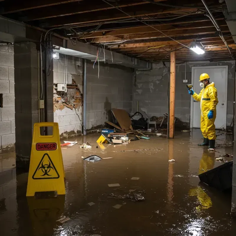 Flooded Basement Electrical Hazard in Johnson, AR Property